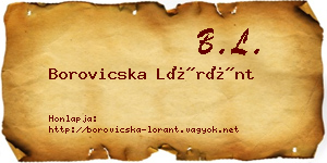 Borovicska Lóránt névjegykártya